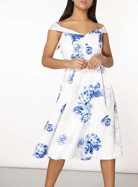 **Luxe China Floral Bardot Prom